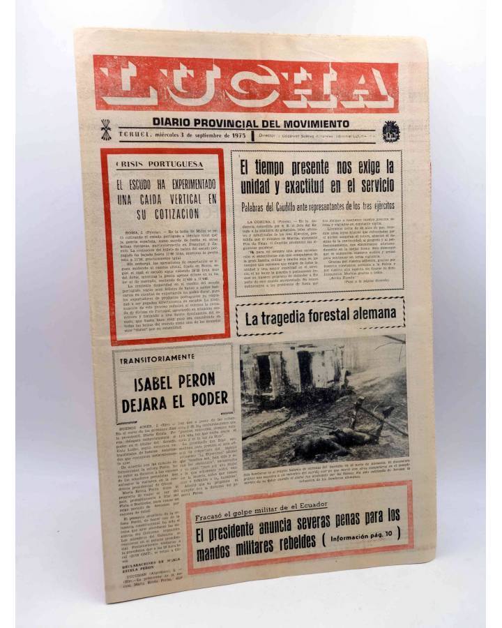 Cubierta de LUCHA. DIARIO PROVINCIAL DEL MOVIMIENTO. TERUEL 3 DE SEPTIEMBRE DE 1975 (Vvaa) Lucha 1975. FALANGE