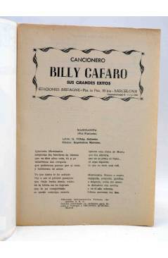 Muestra 1 de CANCIONERO. BILLY CAFARO. SUS GRANDES ÉXITOS. Bistagne 1960