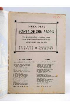 Muestra 1 de CANCIONERO 16?. BONET DE SAN PEDRO. MELODÍAS EDICIONES COLUMBIA. Bistagne Circa 1950