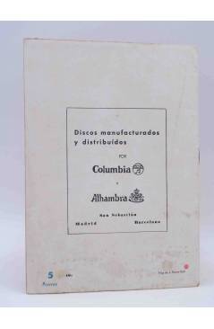 Contracubierta de CANCIONERO DEL MOMENTO.. ABBE LANE CAROSONE DEL CASTILLO. Bistagne Circa 1950