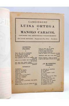 Muestra 1 de CANCIONERO. COLOR MORENO: LUISA ORTEGA Y MANOLO CARACOL. Bistagne Circa 1950