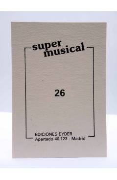 Contracubierta de CROMO SUPER MUSICAL 26. YES CHRIS SQUIRE. Eyder Circa 1980