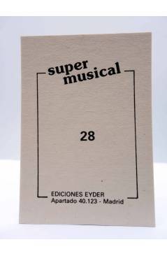 Contracubierta de CROMO SUPER MUSICAL 28. RAMONCÍN. Eyder Circa 1980