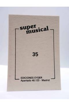 Contracubierta de CROMO SUPER MUSICAL 35. MIGUEL RÍOS. Eyder Circa 1980