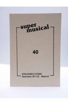 Contracubierta de CROMO SUPER MUSICAL 40. CAMEL. Eyder Circa 1980