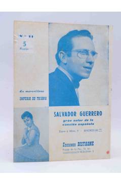 Contracubierta de CANCIONERO 11. IMPERIO DE TRIANA. CANCIONES DE SALVADOR GUERRERO. Bistagne 1961