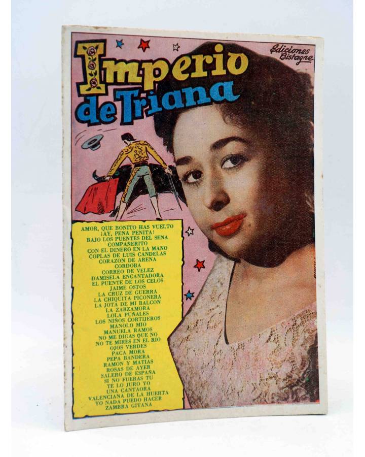 Cubierta de CANCIONERO. IMPERIO DE TRIANA. SUS GRANDES CREACIONES EN DISCOS. Bistagne 1959