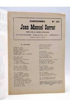 Muestra 1 de CANCIONERO 234. JOAN MANUEL SERRAT. POETA DE LA CANÇÓ CATALANA. Bistagne 1968