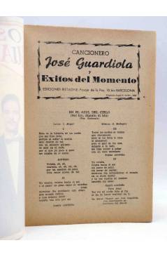 Muestra 1 de CANCIONERO. JOSÉ GUARDIOLA. EXITOS DEL MOMENTO. Bistagne 1958