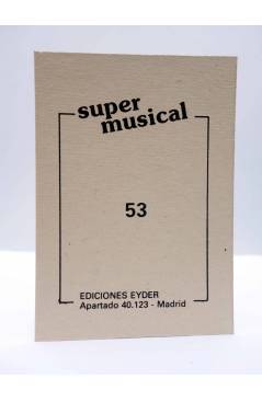 Contracubierta de CROMO SUPER MUSICAL 53. MARILLION. Eyder Circa 1980