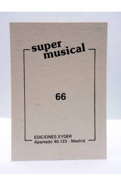 Contracubierta de CROMO SUPER MUSICAL 66. ROXY MUSIC. Eyder Circa 1980