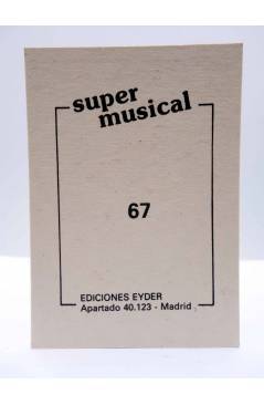 Contracubierta de CROMO SUPER MUSICAL 67. IAN GILLAN. Eyder Circa 1980