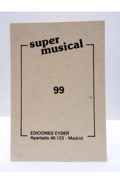 Contracubierta de CROMO SUPER MUSICAL 99. FRANK SINATRA. Eyder Circa 1980