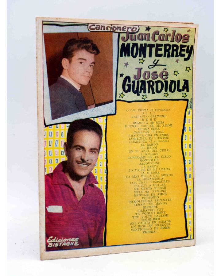 Cubierta de CANCIONERO. JUAN CARLOS MONTERREY Y JOSÉ GUARDIOLA. Bistagne 1958