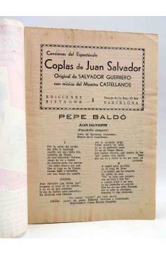 Muestra 1 de CANCIONERO. COPLAS DE JUAN SALVADOR. SALVADOR GUERRERO PEPE BALDÓ PASTORA QUINTERO. Bistagne Circa 1950