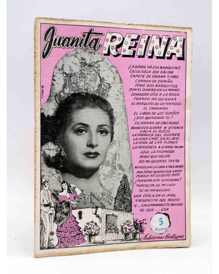 Cubierta de CANCIONERO. JUANITA REINA. Bistagne Circa 1950