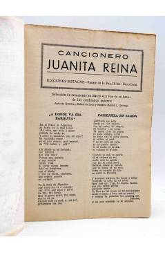 Muestra 1 de CANCIONERO. JUANITA REINA. Bistagne Circa 1950