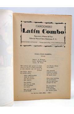 Muestra 1 de CANCIONERO. LATIN COMBO. REPERTORIO MUSICA DEL SUR. Bistagne 1959