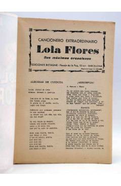 Muestra 1 de CANCIONERO EXTRAODINARIO. LOLA FLORES. TODAS SUS CANCIONES. 32 págs. Bistagne 1960