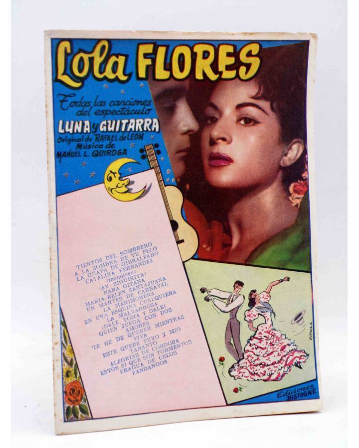 Cubierta de CANCIONERO. LOLA FLORES. LUNA Y GUITARRA DE M.L. QUIROGA. Bistagne 1958
