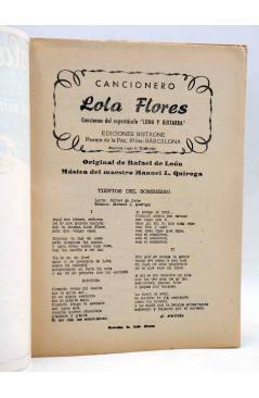 Muestra 1 de CANCIONERO. LOLA FLORES. LUNA Y GUITARRA DE M.L. QUIROGA. Bistagne 1958