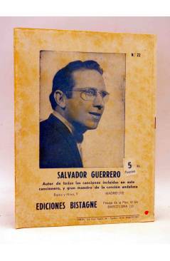 Contracubierta de CANCIONERO 22. LOLA FLORES CANCIONES DE SALVADOR GUERRERO PARA. Bistagne 1962