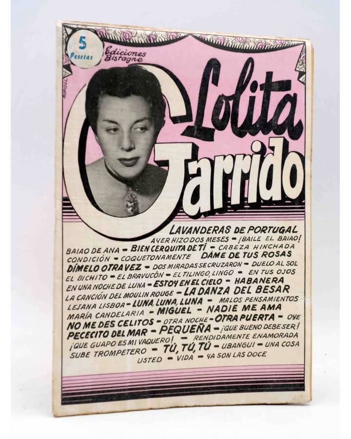 Cubierta de CANCIONERO. LOLITA GARRIDO. MELODÍAS EN DISCOS COLUMBIA. Bistagne Circa 1950