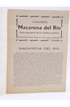 Muestra 1 de CANCIONERO 18. MACARENA DEL RÍO. FERIA DE CANTARES. Bistagne 1962