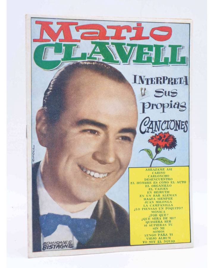 Cubierta de CANCIONERO 16. MARIO CLAVELL INTERPRETA SUS PROPIAS CANCIONES. Bistagne 1962