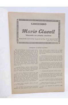 Muestra 1 de CANCIONERO 16. MARIO CLAVELL INTERPRETA SUS PROPIAS CANCIONES. Bistagne 1962
