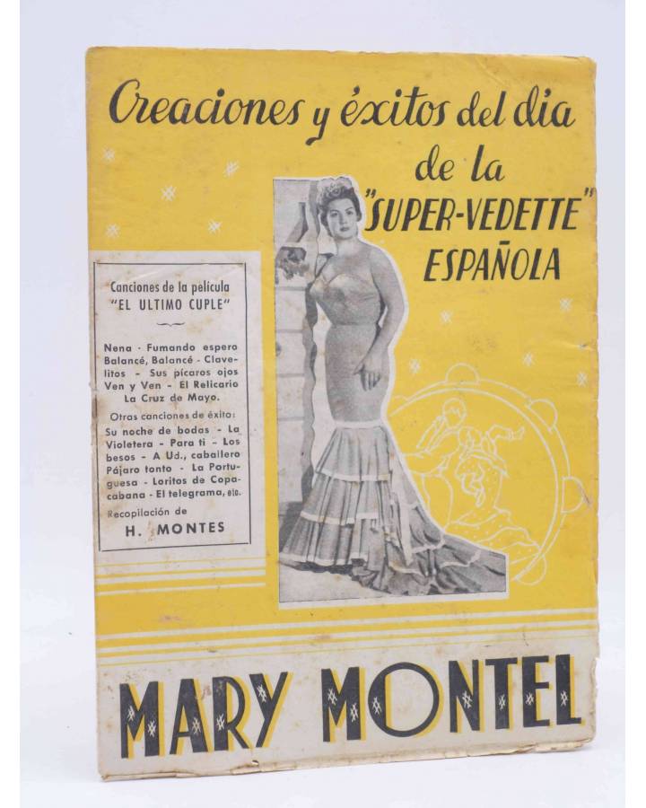 Cubierta de CANCIONERO. MARY MONTIEL. EL ÚLTIMO CUPLÉ. Marazul Circa 1950