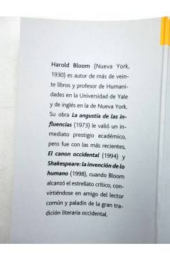 Muestra 4 de INTELECTUALES. HAROLD BLOOM Y EL CANON LITERARIO (Carlos Gamerro) Campo de Ideas 2003