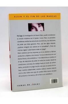 Contracubierta de INTELECTUALES. NAOMI KLEIN Y EL FIN DE LAS MARCAS (Judith Gociol) Campo de Ideas 2002