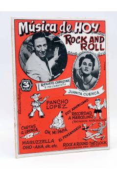 Cubierta de CANCIONERO. MÚSICA DE HOY: ROCK AND ROLL CAROSONE J CUENCA. Bistagne Circa 1950