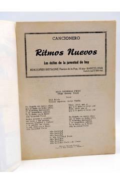 Contracubierta de CANCIONERO 26. RITMOS MODERNOS: ELVIS PRESLEY PAT BOONE AVALON…. Bistagne 1962