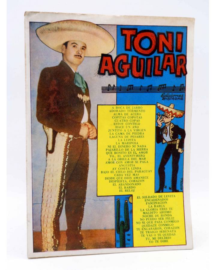 Cubierta de CANCIONERO. TONY AGUILAR. EN DISCOS ODEÓN. Bistagne 1959