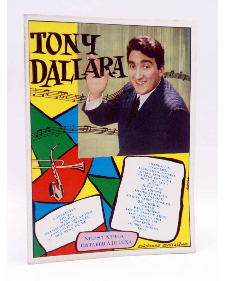 Cubierta de CANCIONERO. TONY DALLARA. SUS ÉXITOS EN DISCOS ZAFIRO. Bistagne 1960