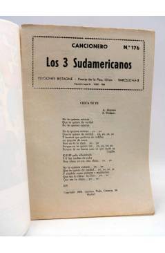 Contracubierta de CANCIONERO 176. LOS TRES SUDAMERICANOS. Bistagne 1966