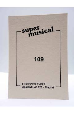 Contracubierta de CROMO SUPER MUSICAL 109. MECANO (Mecano) Eyder Circa 1980