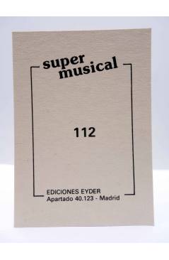 Contracubierta de CROMO SUPER MUSICAL 112. LUNA (Luna) Eyder Circa 1980