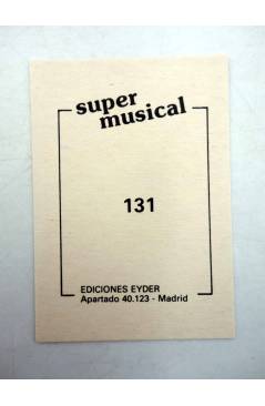 Contracubierta de CROMO SUPER MUSICAL 131. MIGUEL BOSÉ (Miguel Bosé) Eyder Circa 1980