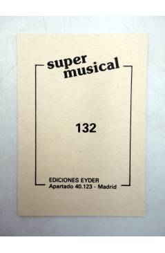 Contracubierta de CROMO SUPER MUSICAL 132. PATXI ANDION (Patxi Andion) Eyder Circa 1980