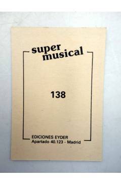 Contracubierta de CROMO SUPER MUSICAL 138. VICTOR MANUEL Y ANA BELÉN (Victor Manuel Y Ana Belén) Eyder Circa 1980