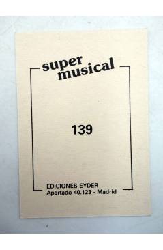 Contracubierta de CROMO SUPER MUSICAL 139. PACO DE LUCÍA (Paco De Lucía) Eyder Circa 1980
