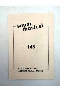 Contracubierta de CROMO SUPER MUSICAL 148. LLUÍS LLACH (Lluís Llach) Eyder Circa 1980