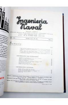 Contracubierta de INGENIERÍA NAVAL. REVISTA TÉCNICA AÑO 1961 COMPLETO. NºS 307 a 318 (Vvaa) AIN 1961