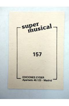 Contracubierta de CROMO SUPER MUSICAL 157. PAOLO SALVATORE (Paolo Salvatore) Eyder Circa 1980