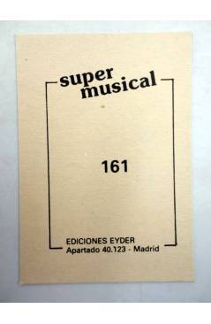 Contracubierta de CROMO SUPER MUSICAL 161. ENRIQUE Y ANA (Enrique Y Ana) Eyder Circa 1980