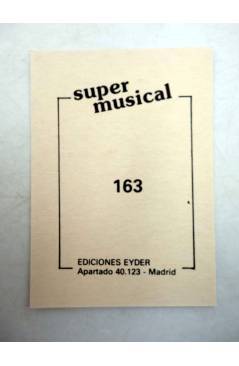 Contracubierta de CROMO SUPER MUSICAL 163. BOTONES (Botones) Eyder Circa 1980