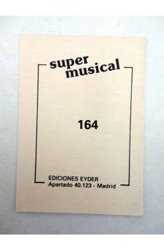 Contracubierta de CROMO SUPER MUSICAL 164. REGALIZ (Regaliz) Eyder Circa 1980